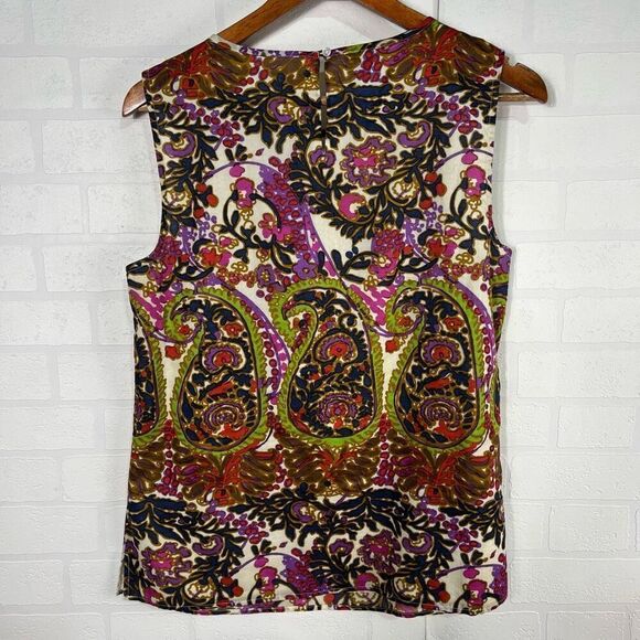 Talbots Womens Blouse size 10 Paisley Artsy Print - Picture 7 of 9